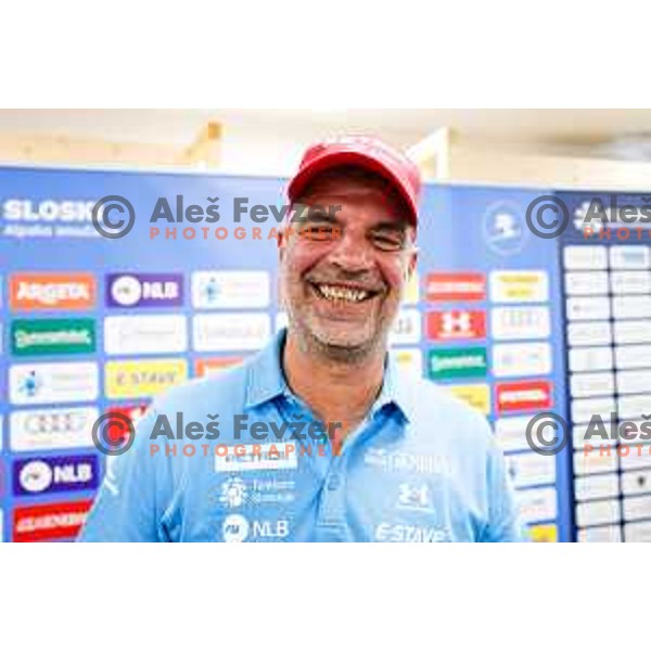 Ales Brezavscek, head coach of Slovenia Alpine Speed team during press conference in Ljubljana, Slovenia on August 13, 2025