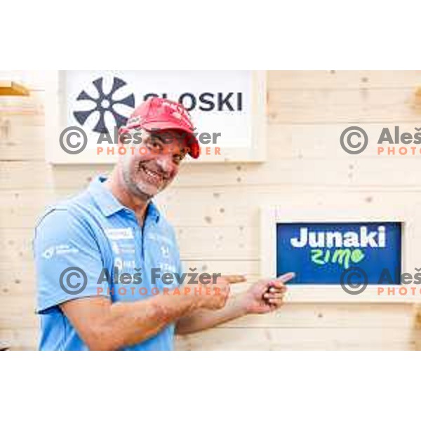 Ales Brezavscek, head coach of Slovenia Alpine Speed team during press conference in Ljubljana, Slovenia on August 13, 2025