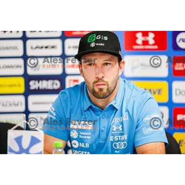 Martin Cater of Slovenia Alpine Speed team during press conference in Ljubljana, Slovenia on August 13, 2025