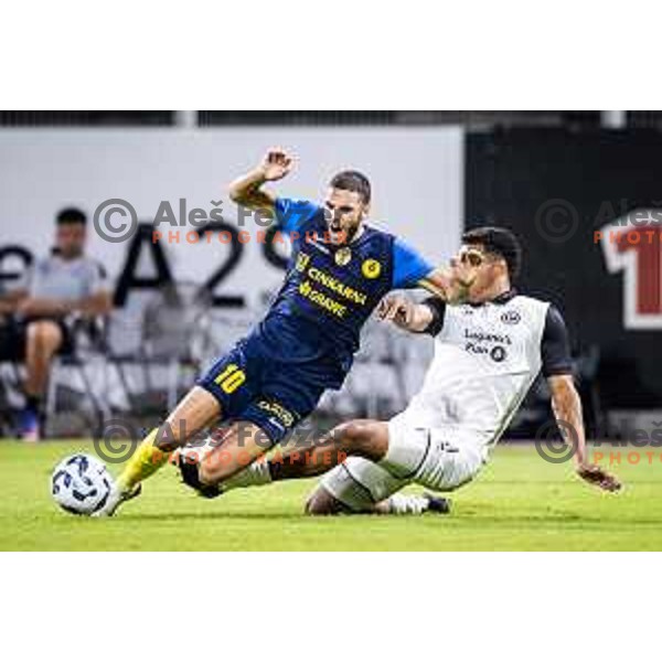 in action during UEFA Conference League 2025/26 qualification football match between NK Celje (SLO) and FC Lugano (SUI) in Stadion z’dezele, Celje, Slovenia on August 14, 2025. Photo: Jure Banfi