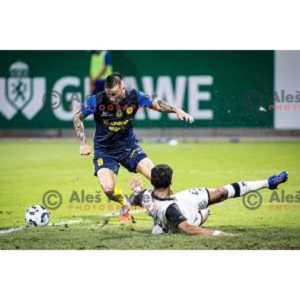 Franko Kovacevic in action during UEFA Conference League 2025/26 qualification football match between NK Celje (SLO) and FC Lugano (SUI) in Stadion z’dezele, Celje, Slovenia on August 14, 2025. Photo: Jure Banfi