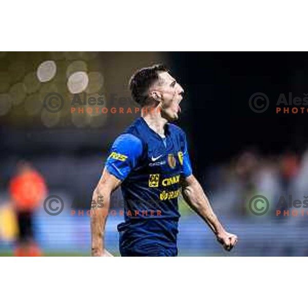 Mario Kvesic celebrates goal during UEFA Conference League 2025/26 qualification football match between NK Celje (SLO) and FC Lugano (SUI) in Stadion z’dezele, Celje, Slovenia on August 14, 2025. Photo: Jure Banfi