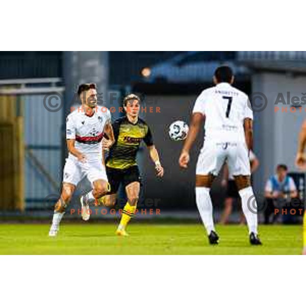 Zan Besir in action during Prva liga Telemach 2025/2026 football match between Kalcer Radomlje and Primorje in Domzale, Slovenia on August 15, 2025