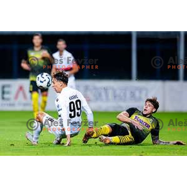 Haris Kadric in action during Prva liga Telemach 2025/2026 football match between Kalcer Radomlje and Primorje in Domzale, Slovenia on August 15, 2025