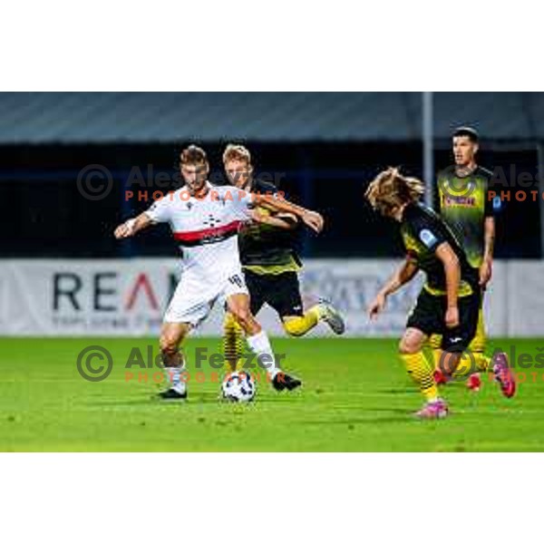 Alexander Stozinic in action during Prva liga Telemach 2025/2026 football match between Kalcer Radomlje and Primorje in Domzale, Slovenia on August 15, 2025