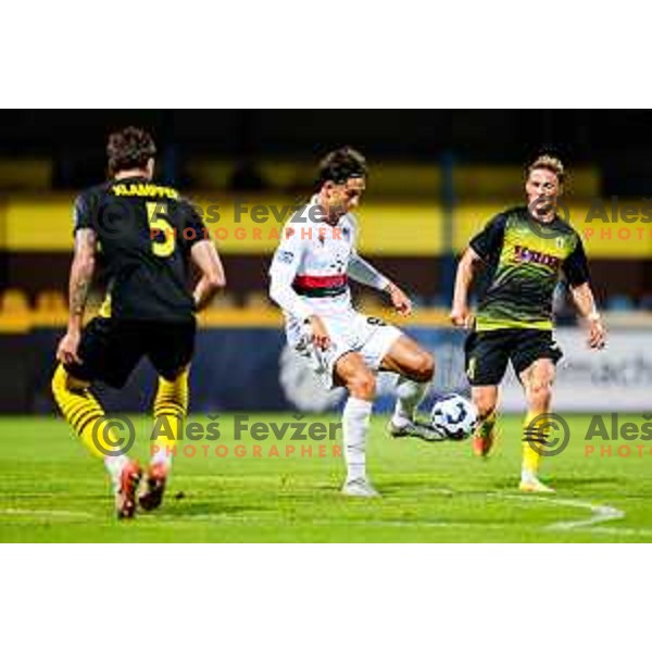 Haris Kadric in action during Prva liga Telemach 2025/2026 football match between Kalcer Radomlje and Primorje in Domzale, Slovenia on August 15, 2025