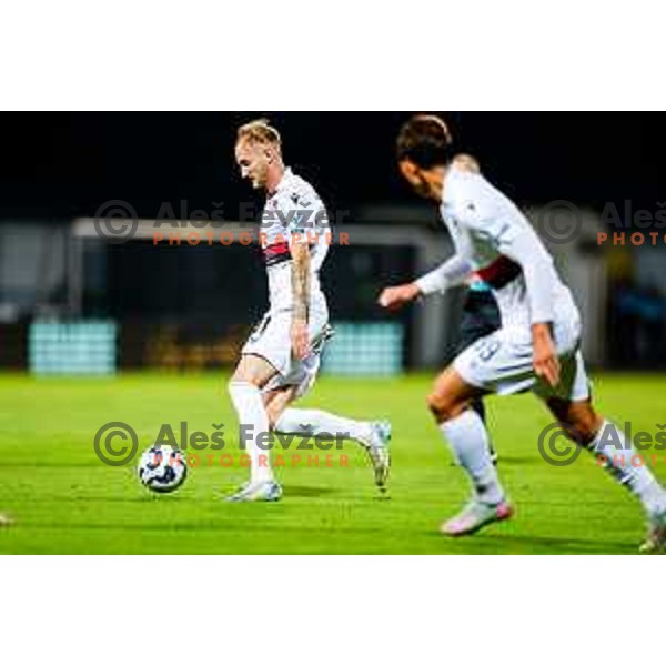 in action during Prva liga Telemach 2025/2026 football match between Kalcer Radomlje and Primorje in Domzale, Slovenia on August 15, 2025
