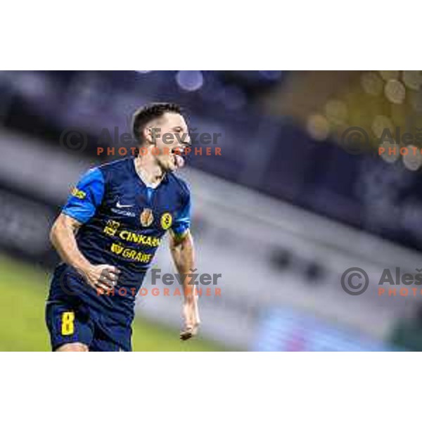 Mario Kvesic celebrates goal during UEFA Conference League 2025/26 qualification football match between NK Celje (SLO) and FC Lugano (SUI) in Stadion z’dezele, Celje, Slovenia on August 14, 2025. Photo: Jure Banfi