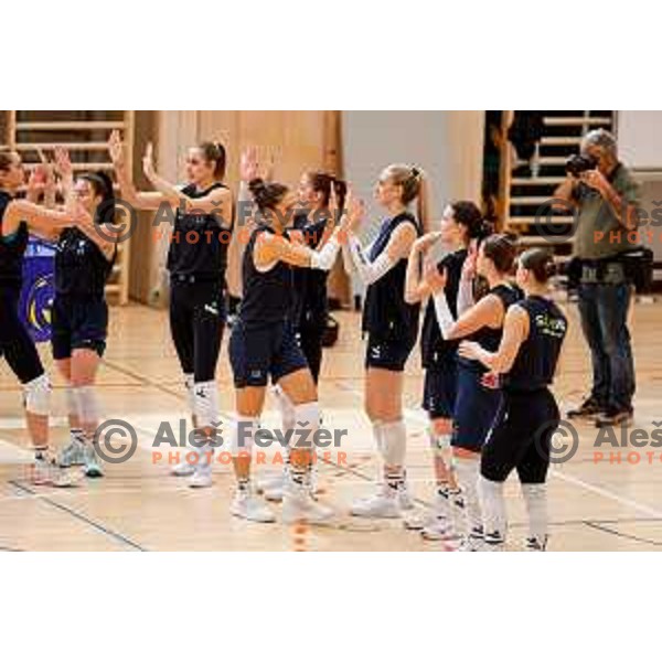 of Slovenia Women\'s National Volleyball team during preparation match between Slovenia and Belgium in Ljubljana, Slovenia on August 16, 2025