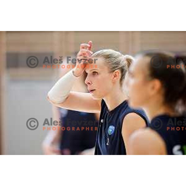 of Slovenia Women\'s National Volleyball team during preparation match between Slovenia and Belgium in Ljubljana, Slovenia on August 16, 2025