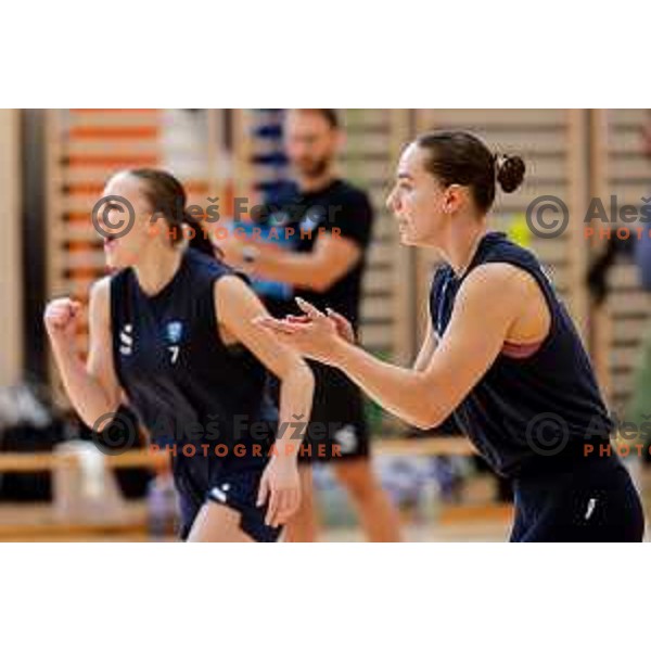 of Slovenia Women\'s National Volleyball team during preparation match between Slovenia and Belgium in Ljubljana, Slovenia on August 16, 2025