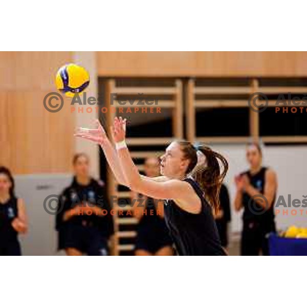 of Slovenia Women\'s National Volleyball team during preparation match between Slovenia and Belgium in Ljubljana, Slovenia on August 16, 2025