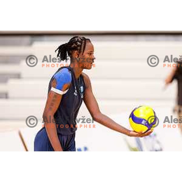 of Slovenia Women\'s National Volleyball team during preparation match between Slovenia and Belgium in Ljubljana, Slovenia on August 16, 2025