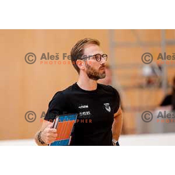 Alessandro Orefice, head coach of Slovenia Women\'s National Volleyball team during preparation match between Slovenia and Belgium in Ljubljana, Slovenia on August 16, 2025
