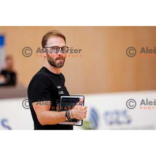 Alessandro Orefice, head coach of Slovenia Women\'s National Volleyball team during preparation match between Slovenia and Belgium in Ljubljana, Slovenia on August 16, 2025
