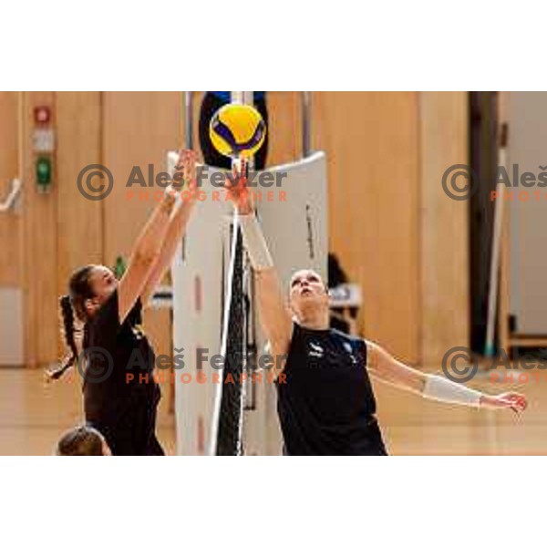 of Slovenia Women\'s National Volleyball team during preparation match between Slovenia and Belgium in Ljubljana, Slovenia on August 16, 2025