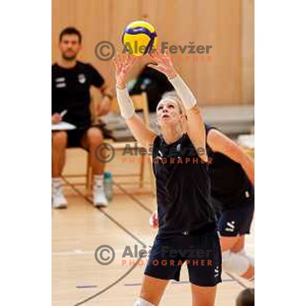 of Slovenia Women\'s National Volleyball team during preparation match between Slovenia and Belgium in Ljubljana, Slovenia on August 16, 2025