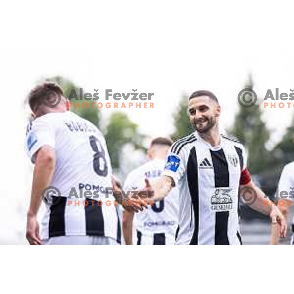 Nino Kouter celebrates goal during Prva liga Telemach 2025/26 football match between NS Mura and NK Domzale in Fazanerija, Murska Sobota, Slovenia on August 16, 2025. Photo: Jure Banfi