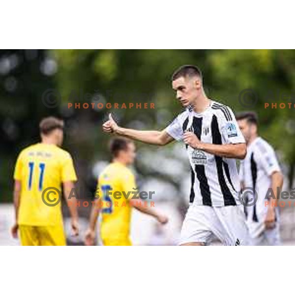 Borna Proleta in action during Prva liga Telemach 2025/26 football match between NS Mura and NK Domzale in Fazanerija, Murska Sobota, Slovenia on August 16, 2025. Photo: Jure Banfi