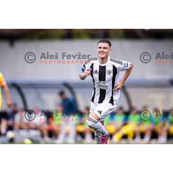 Luka Bobicanec celebrates goal during Prva liga Telemach 2025/26 football match between NS Mura and NK Domzale in Fazanerija, Murska Sobota, Slovenia on August 16, 2025. Photo: Jure Banfi