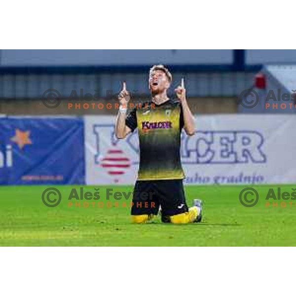 Matej Malensek in action during Prva liga Telemach 2025/2026 football match between Kalcer Radomlje and Primorje in Domzale, Slovenia on August 15, 2025