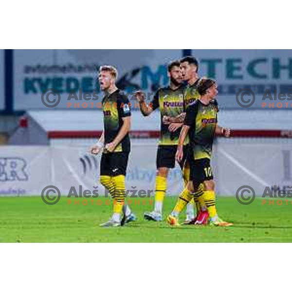 Matej Malensek in action during Prva liga Telemach 2025/2026 football match between Kalcer Radomlje and Primorje in Domzale, Slovenia on August 15, 2025