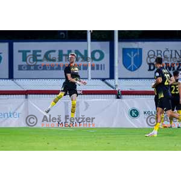 Matej Malensek in action during Prva liga Telemach 2025/2026 football match between Kalcer Radomlje and Primorje in Domzale, Slovenia on August 15, 2025