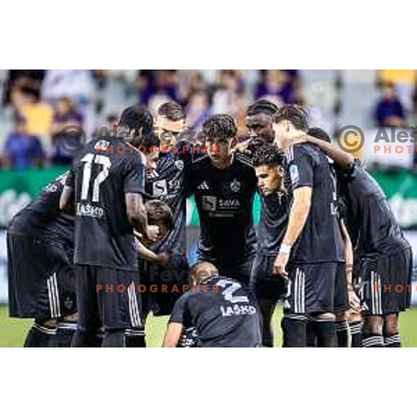 Players of NK Maribor during Prva liga Telemach 2025/26 football match between NK Maribor and NK Bravo Big Bang in Ljudski vrt, Maribor, Slovenia on August 16, 2025. Photo: Jure Banfi