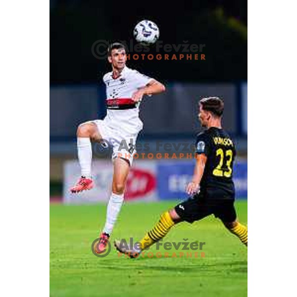 in action during Prva liga Telemach 2025/2026 football match between Kalcer Radomlje and Primorje in Domzale, Slovenia on August 15, 2025