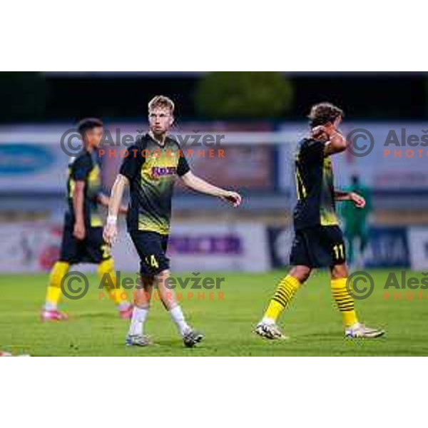 Matej Malensek in action during Prva liga Telemach 2025/2026 football match between Kalcer Radomlje and Primorje in Domzale, Slovenia on August 15, 2025