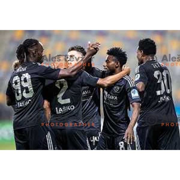 Eric Taylor celebrates goal during Prva liga Telemach 2025/26 football match between NK Maribor and NK Bravo Big Bang in Ljudski vrt, Maribor, Slovenia on August 16, 2025. Photo: Jure Banfi