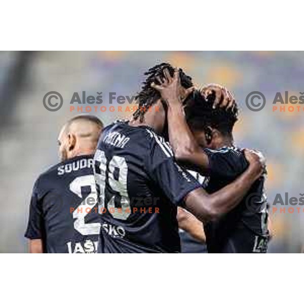 Eric Taylor celebrates goal during Prva liga Telemach 2025/26 football match between NK Maribor and NK Bravo Big Bang in Ljudski vrt, Maribor, Slovenia on August 16, 2025. Photo: Jure Banfi