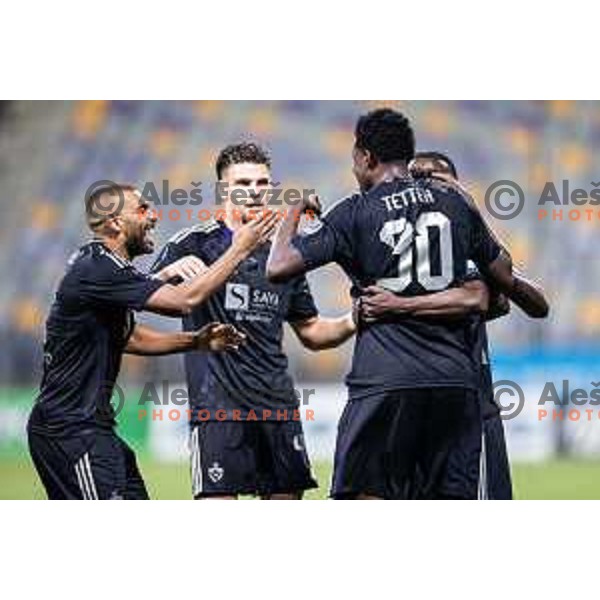Hilal Soudani celebrates goal during Prva liga Telemach 2025/26 football match between NK Maribor and NK Bravo Big Bang in Ljudski vrt, Maribor, Slovenia on August 16, 2025. Photo: Jure Banfi