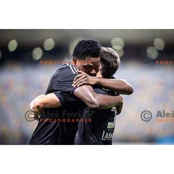 Benjamin Tetteh celebrates goal during Prva liga Telemach 2025/26 football match between NK Maribor and NK Bravo Big Bang in Ljudski vrt, Maribor, Slovenia on August 16, 2025. Photo: Jure Banfi