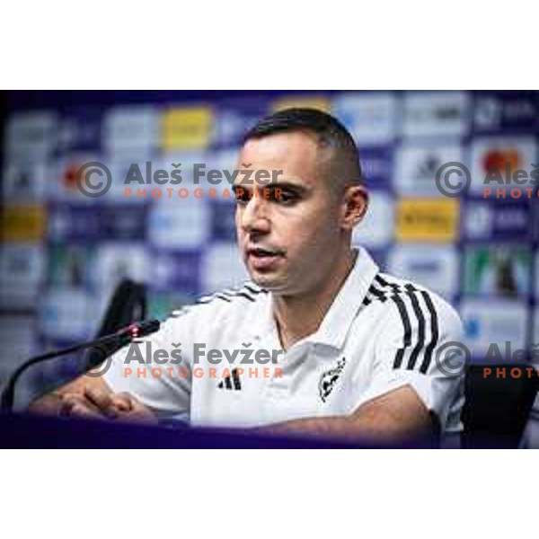Tugberk Tanrivermis, head coach of NK Maribor at the press conference after Prva liga Telemach 2025/26 football match between NK Maribor and NK Bravo Big Bang in Ljudski vrt, Maribor, Slovenia on August 16, 2025. Photo: Jure Banfi