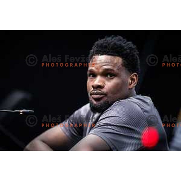 Benjamin Tetteh at the press conference after Prva liga Telemach 2025/26 football match between NK Maribor and NK Bravo Big Bang in Ljudski vrt, Maribor, Slovenia on August 16, 2025. Photo: Jure Banfi
