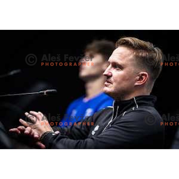 Ales Arnol, head coach of NK Bravo Big Bang at the press conference after Prva liga Telemach 2025/26 football match between NK Maribor and NK Bravo Big Bang in Ljudski vrt, Maribor, Slovenia on August 16, 2025. Photo: Jure Banfi