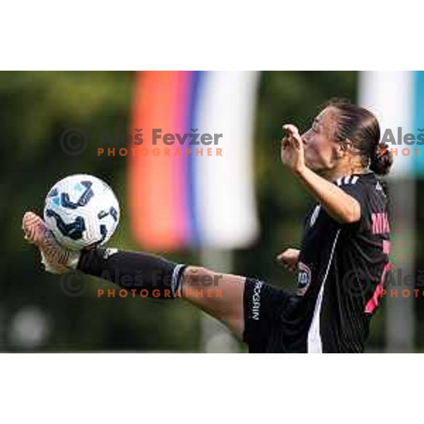 Yana Malakhova in action during Zenska nogometna liga Triglav 2025/26 women football match between ZNK Mura Nona and ZNK Olimpija in Fazanerija, Murska Sobota, Slovenia on August 17, 2025. Photo: Jure Banfi