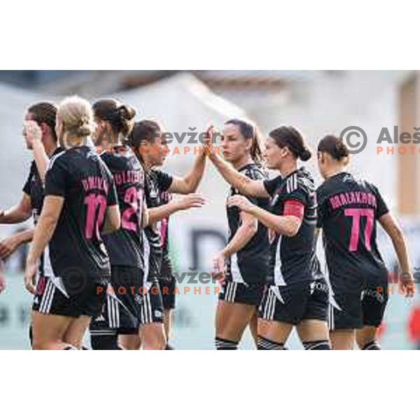 Spela Kolbl celebrates goal during Zenska nogometna liga Triglav 2025/26 women football match between ZNK Mura Nona and ZNK Olimpija in Fazanerija, Murska Sobota, Slovenia on August 17, 2025. Photo: Jure Banfi