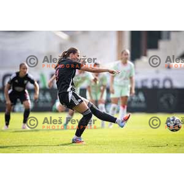Ana Milovic penalty kick during Zenska nogometna liga Triglav 2025/26 women football match between ZNK Mura Nona and ZNK Olimpija in Fazanerija, Murska Sobota, Slovenia on August 17, 2025. Photo: Jure Banfi