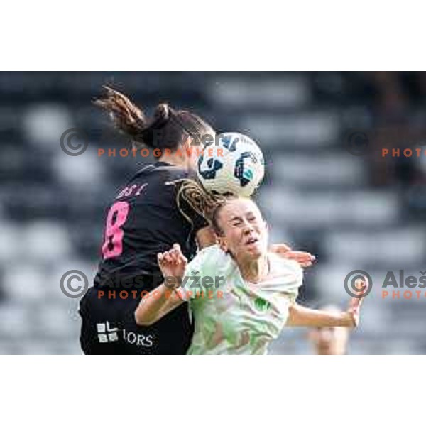 Masa Osojnik in action during Zenska nogometna liga Triglav 2025/26 women football match between ZNK Mura Nona and ZNK Olimpija in Fazanerija, Murska Sobota, Slovenia on August 17, 2025. Photo: Jure Banfi