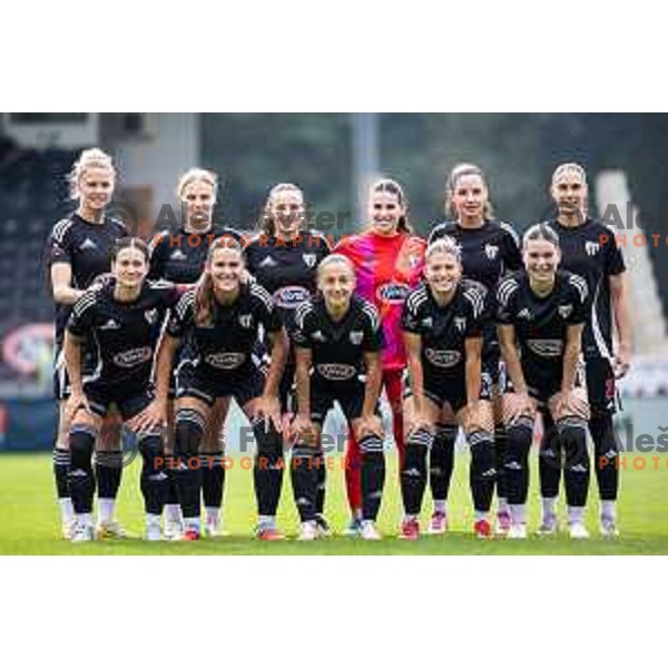 ZNK Mura Nona starting eleven during Zenska nogometna liga Triglav 2025/26 women football match between ZNK Mura Nona and ZNK Olimpija in Fazanerija, Murska Sobota, Slovenia on August 17, 2025. Photo: Jure Banfi