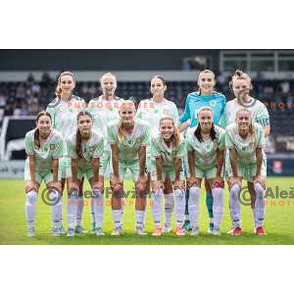 ZNK Olimpija starting eleven during Zenska nogometna liga Triglav 2025/26 women football match between ZNK Mura Nona and ZNK Olimpija in Fazanerija, Murska Sobota, Slovenia on August 17, 2025. Photo: Jure Banfi