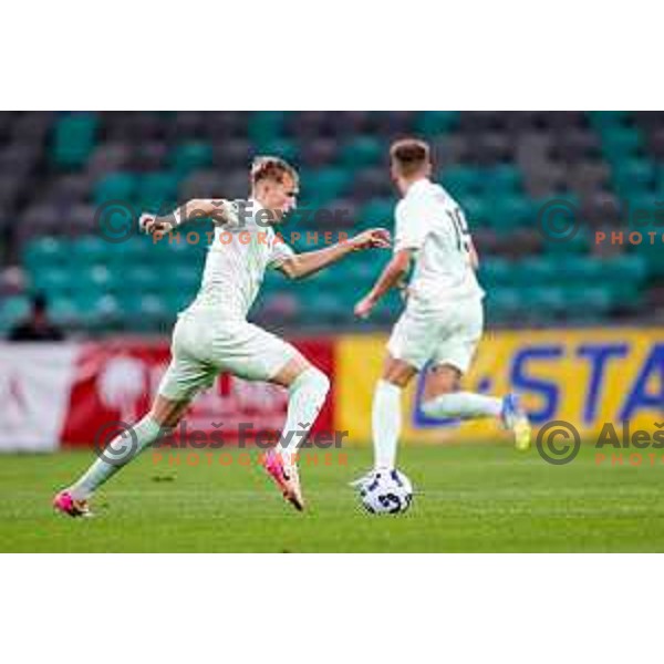 in action during Prva liga Telemach 2025/2026 football match between Olimpija and Koper in SRC Stozice, Ljubljana, Slovenia on August 17, 2025