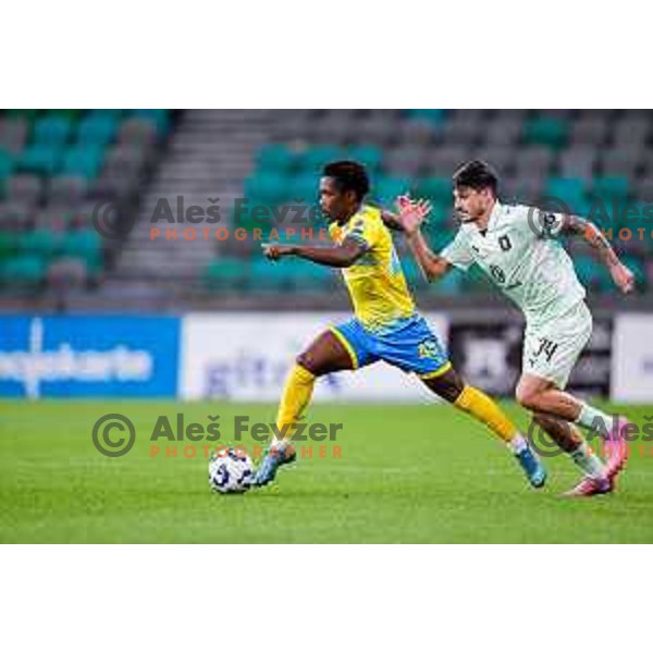 in action during Prva liga Telemach 2025/2026 football match between Olimpija and Koper in SRC Stozice, Ljubljana, Slovenia on August 17, 2025