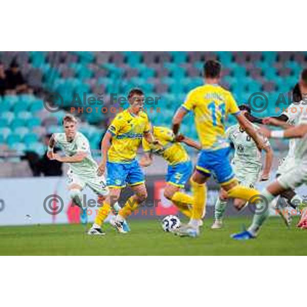 in action during Prva liga Telemach 2025/2026 football match between Olimpija and Koper in SRC Stozice, Ljubljana, Slovenia on August 17, 2025