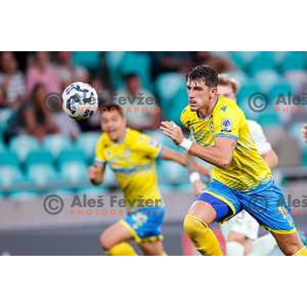 Deni Juric in action during Prva liga Telemach 2025/2026 football match between Olimpija and Koper in SRC Stozice, Ljubljana, Slovenia on August 17, 2025