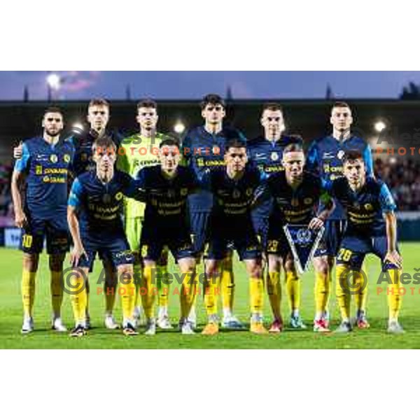 NK Celje starting eleven during Prva liga Telemach 2025/26 football match between NK Aluminij and NK Celje in Kidricevo, Slovenia on August 17, 2025. Photo: Jure Banfi