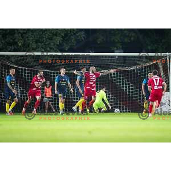 celebrate goal during Prva liga Telemach 2025/26 football match between NK Aluminij and NK Celje in Kidricevo, Slovenia on August 17, 2025. Photo: Jure Banfi