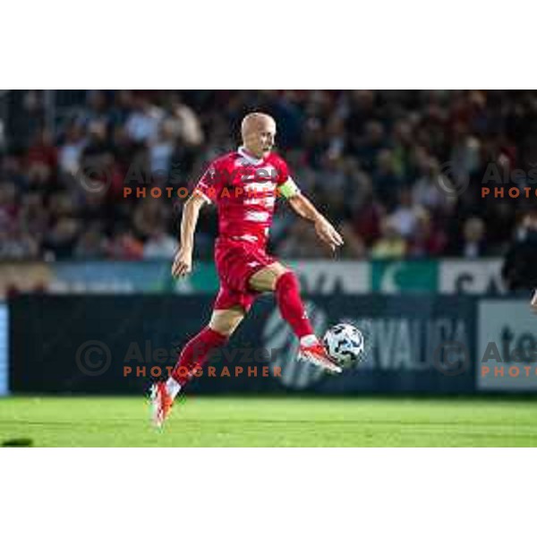Tomislav Jagic in action during Prva liga Telemach 2025/26 football match between NK Aluminij and NK Celje in Kidricevo, Slovenia on August 17, 2025. Photo: Jure Banfi